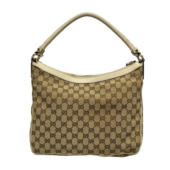 GUCCI GG Pattern, Abbey Beige Dark Brown Cream Jacquard Leather 438-090125 - Picture 2 of 14